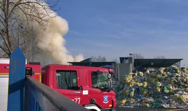 Pożar w sortowni śmierci w Śląskiem