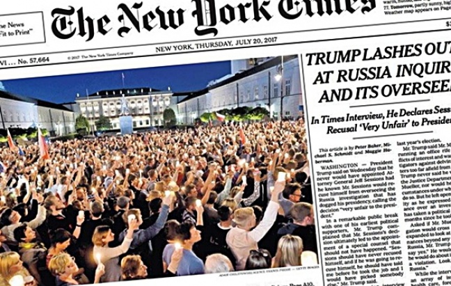 Okładka amerykańskiego dziennika aż krzyczy wydarzeniami z Polski