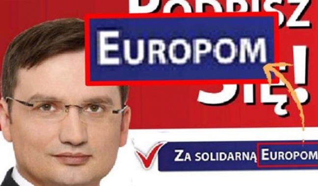 Plakat kampanii do Europarlamentu z ,,bykiem??